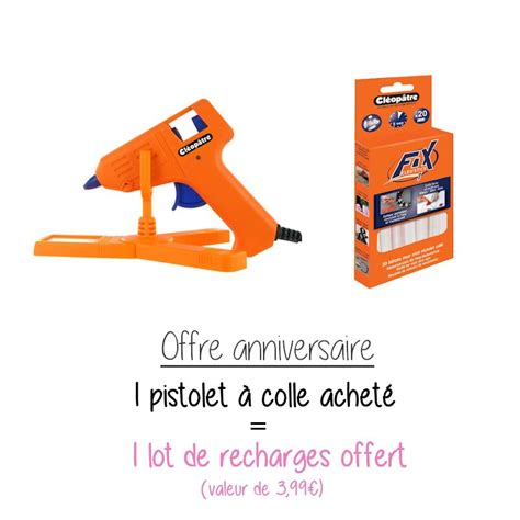 Mini Pistolet à colle Cléo Gun Fix Cléopâtre 20 recharges offertes