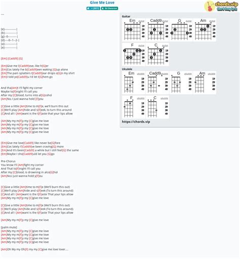 Chord: Give Me Love - Ed Sheeran - tab, song lyric, sheet, guitar, ukulele | chords.vip