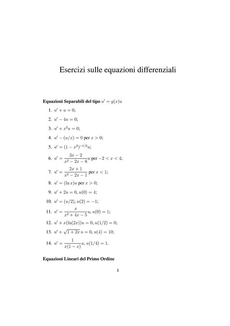 Esercizi Svolti Matematica Ii Equazioni Differenziali Iii Aa