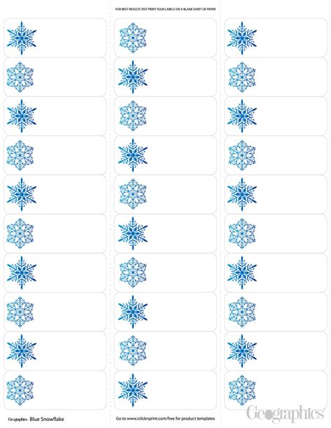 Snowflakes-Christmas-Mailing-Labels-Blue-Foil-Geographics | Geographics Blog