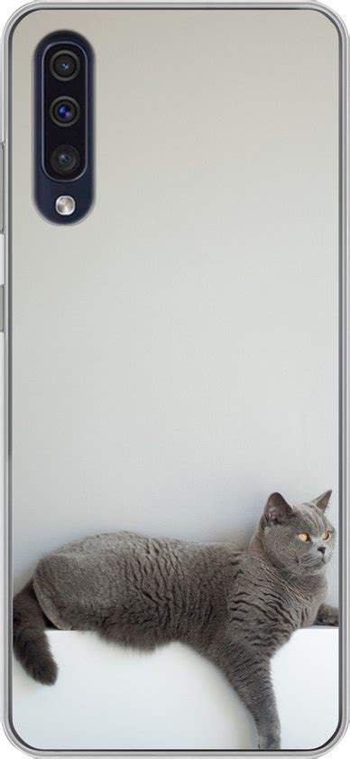 Samsung Galaxy A S Hoesje Kat Britse Korthaar Grijs Meisjes