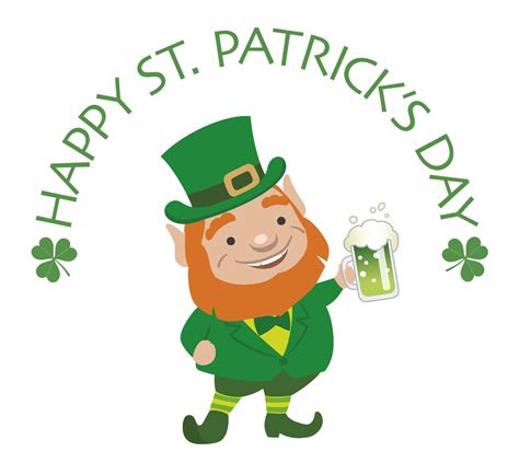 Vector St Patricks Day Symbol Character Holding A Green Beer Mug Isolated On A White Background