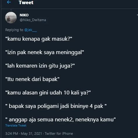 Cuitan Kocak Netizen Izin Enggak Masuk Kerja Ini Ujungnya Bikin Tepuk Jidat Page Hot