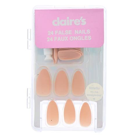 Faux Ongles Stiletto Couleur Nude Mats Lot De Claire S