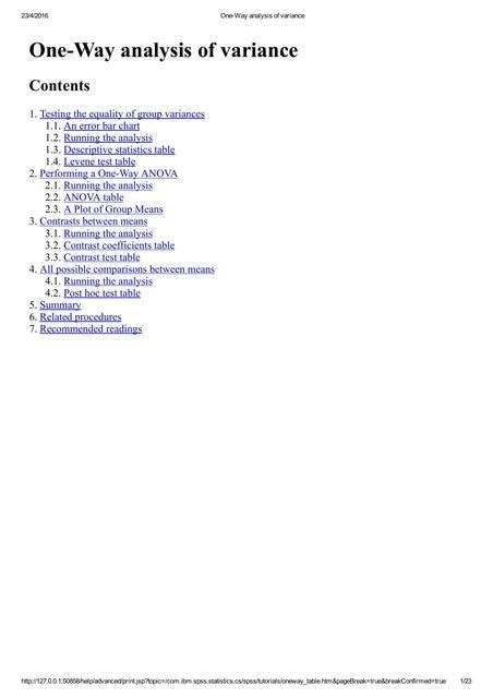 9 One Way Analysis Of Variance Jonathan Ruiz UDocz