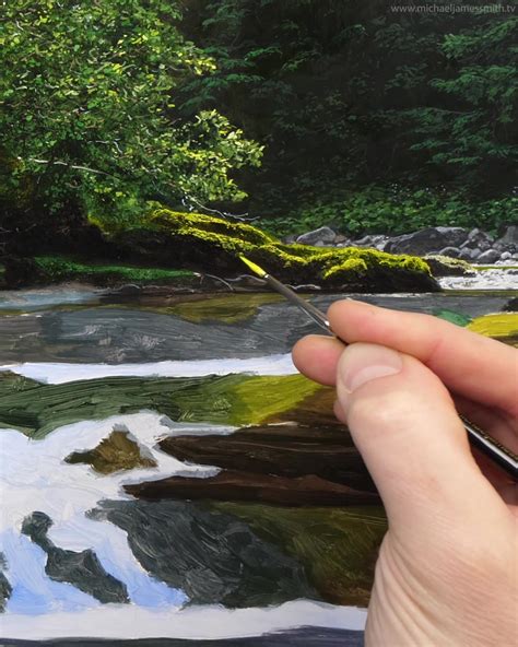 Rushing River - MJS Tv online painting lessons. www.michaeljamessmith