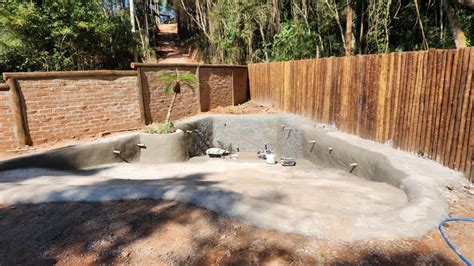 Piscina Ferro Cimento Acabamento De Areia Compactada Piscina Praia