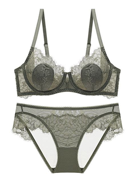 Reggiseno Intimo Donna Sexy In Pizzo Verde Acqua Con Mutandine