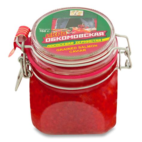 Икра Лососевая Зернистая Обкомовская с/б 360г (Ресей/Россия) купить ...