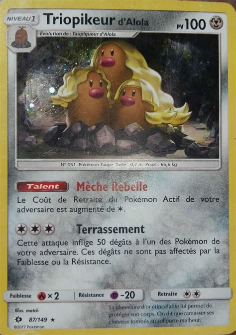 Triopikeur D Alola Cosmos Holographique Carte Pok Mon Soleil