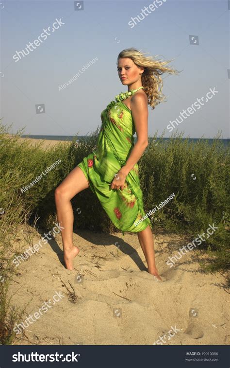Sexual Blonde On Sandy Beach Stock Photo 19910086 Shutterstock