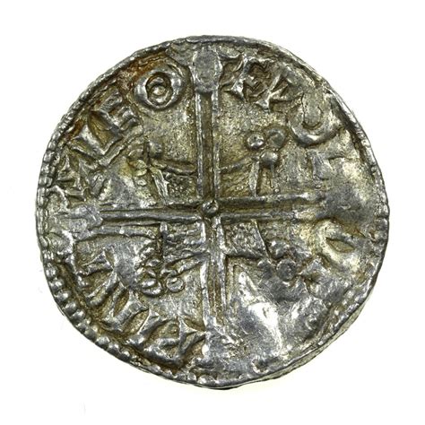 Aethelred Ii The Unready Ad Silver Penny Helmet Type