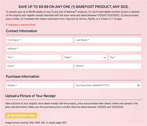 Barefoot Wine Mail In Rebate Printable Rebate Form