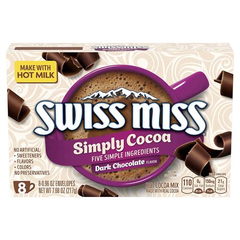 Buy Swiss Miss Simply Cocoa Dark Chocolate Hot Cocoa Mix 8 Ct 7 68 Oz Online At Lowest Price In