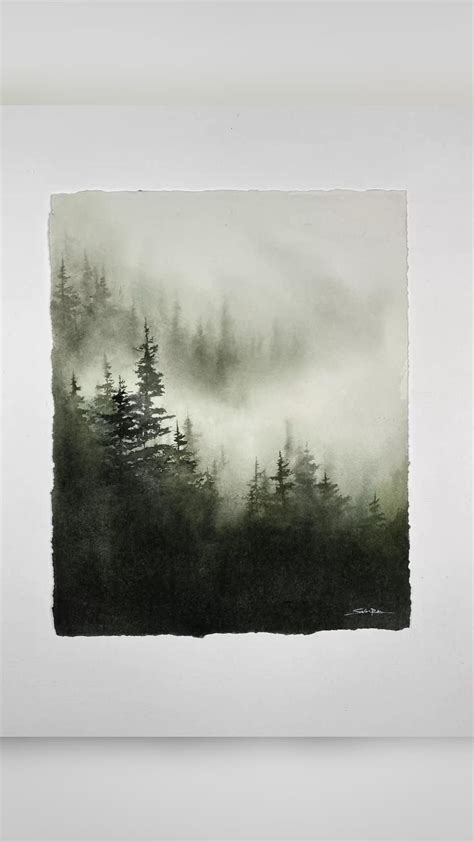 Watercolor forest landscape painting – Artofit