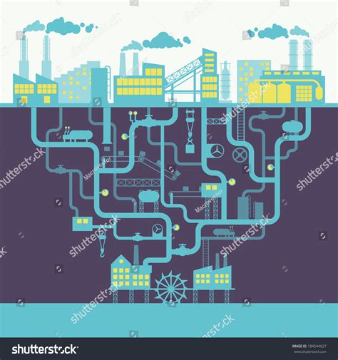 Industrial Building Factory Manufacturing Plant Background Stock Vector ...