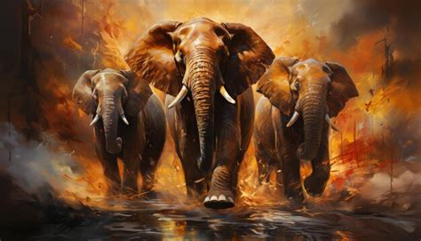 Premium AI Image | Majestic elephant herd walking in African sunset, celebrating nature beauty ...