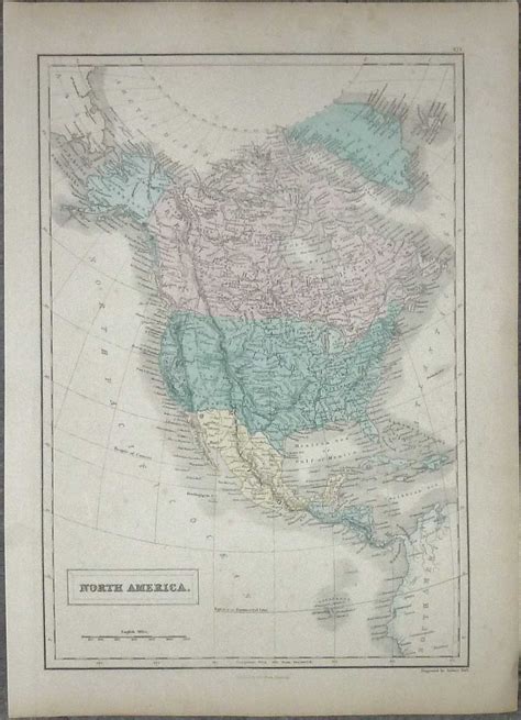 map  north america   states  hall sidney  good