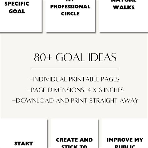 Vision Board Goal Ideas Printable 2025 Goals Motivational Positive Goals Etsy