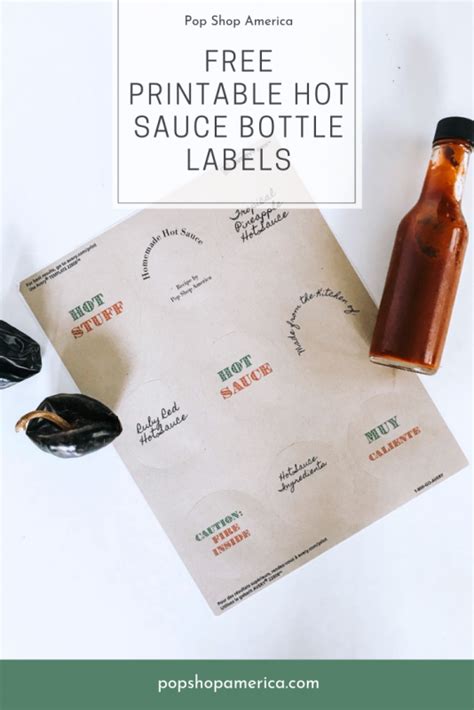 Printable Hot Sauce Bottle Labels June Craft In Style Of