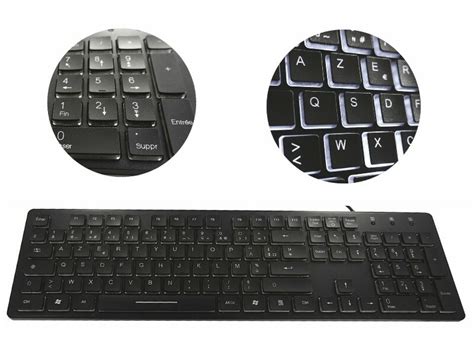 Clavier USB Lumineux AZERTY Claviers Filaires Pearl Fr