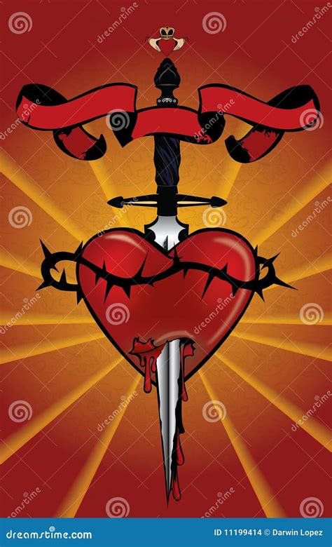 Heart With Dagger Illustration Stock Images - Image: 11199414