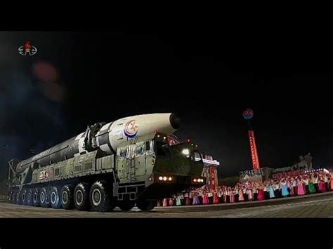 North Korea Displays Icbm Missiles In A Military Parade Youtube