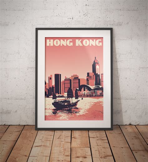 Hong Kong Art Print Hong Kong Victoria Harbour Wall Art | Etsy