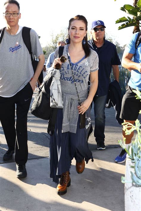 Alyssa Milano Dodgers Vs Red Sox In Los Angeles 10 26 2018 • Celebmafia