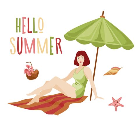 Woman Laying On The Beach In A Matching Bikini 24451523 Vector Art At Vecteezy