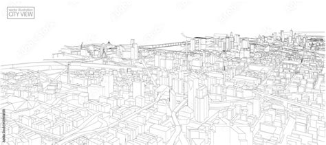 Cityscape Sketch, Vector Sketch. Architecture - Illustration Stock Vector | Adobe Stock