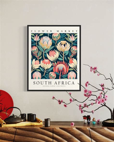 South Africa National Flower Flower Market Art Print King - Etsy