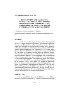 Development And Validation Of A Reversed Phase HPLC Development And