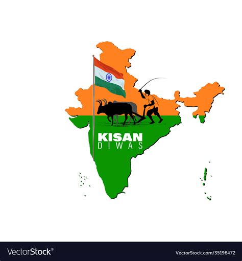 For Indian Day Kisan Diwas Means Farmer Days Vector Image