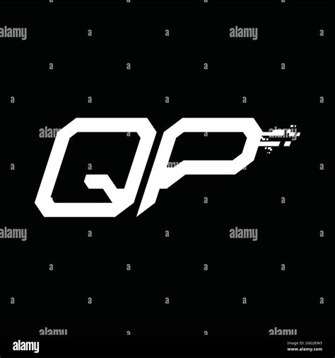 Qp Logo Monogram Abstract Speed Technology Blackground Design Template