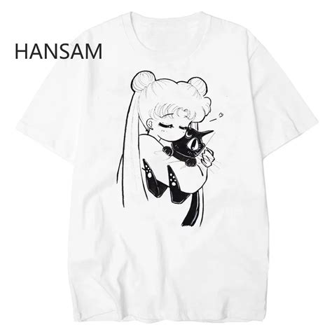 Sailor Moon Vogue T Shirt Elastic Kawaii Camisetas Mujer Camisetas