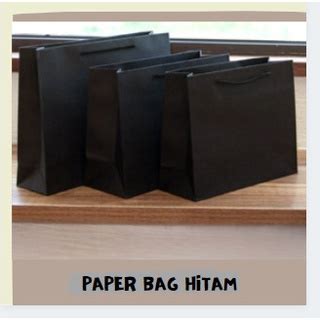 Jual Paper Bag Hitam Polos Elegant Handle Jinjing Jumbo Papper Bag