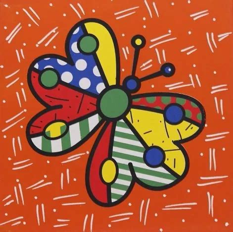 Borboleta Do Romero Britto - Quadro Decorativo Romero Britto Borboleta 20 X 20 Cm | MercadoLivre