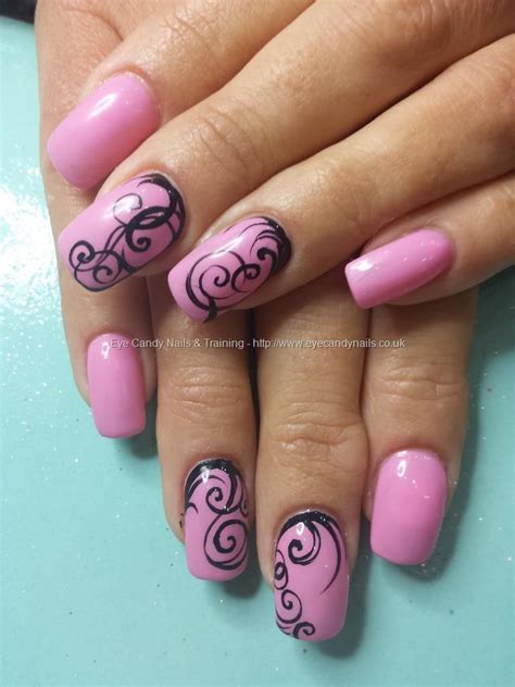 Eye Candy Nails And Training Gel 29 Pink Gel Polish With Freehand Nail