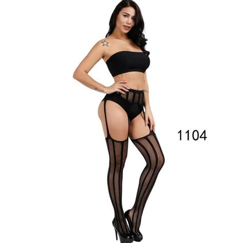 Collant Sexy Noir Ajour Grande Taille Pour Femmes Bas En R Sille