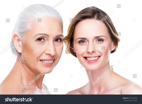 Naked Smiling Adult Daughter Mother Isolated Stock Photo 727543540 Shutterstock
