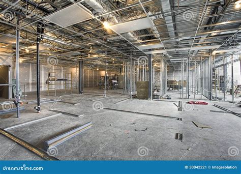 Interior Building Construction Site Stock Image - Image of site, estate ...