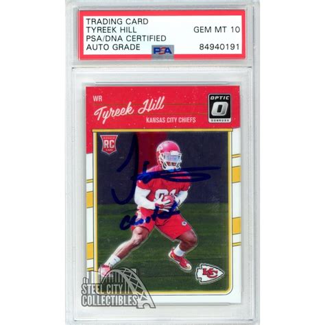 Tyreek Hill 2016 Panini Donruss Optic Cheetah Autograph Rookie Card