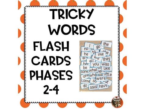 Tricky Words Flash Cards Phases 2 4 Teaching Resources