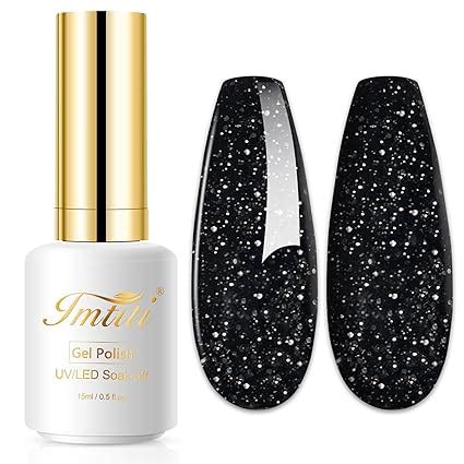 Amazon Imtiti Glitter Gel Nail Polish Fl Oz Black Glitter