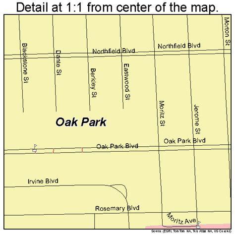 Oak Park Michigan Street Map 2659920