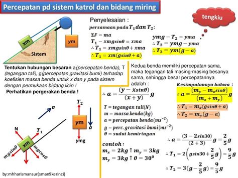 Hukum Newton Percepatan Benda Pd Sistem Katrol Dan Bidang Miring