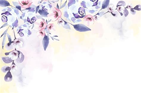 Fondo Floral Acuarela Con Colores Suaves Vector Gratis