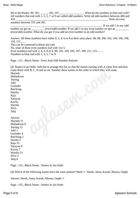 Ncert Solutions For Class 3 Maths Chapter 10 Play With Patterns Question Answer Pdf Aglasem