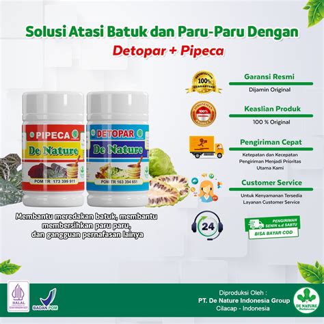 Jual Paket Detopar Pipeca De Nature Obat Paru Paru Ispa Tbc Asma